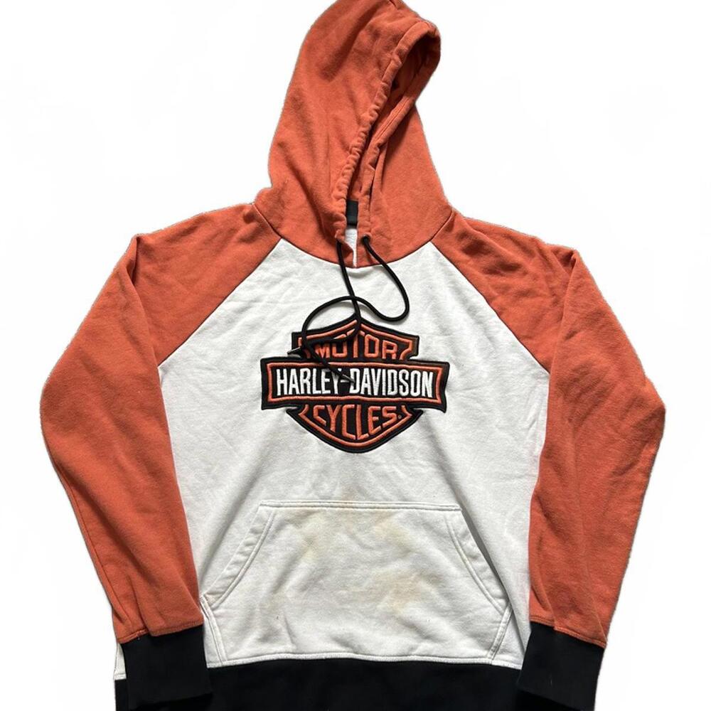 Vintage Harley-Davidson Two-Tone Embroidered Hoodie